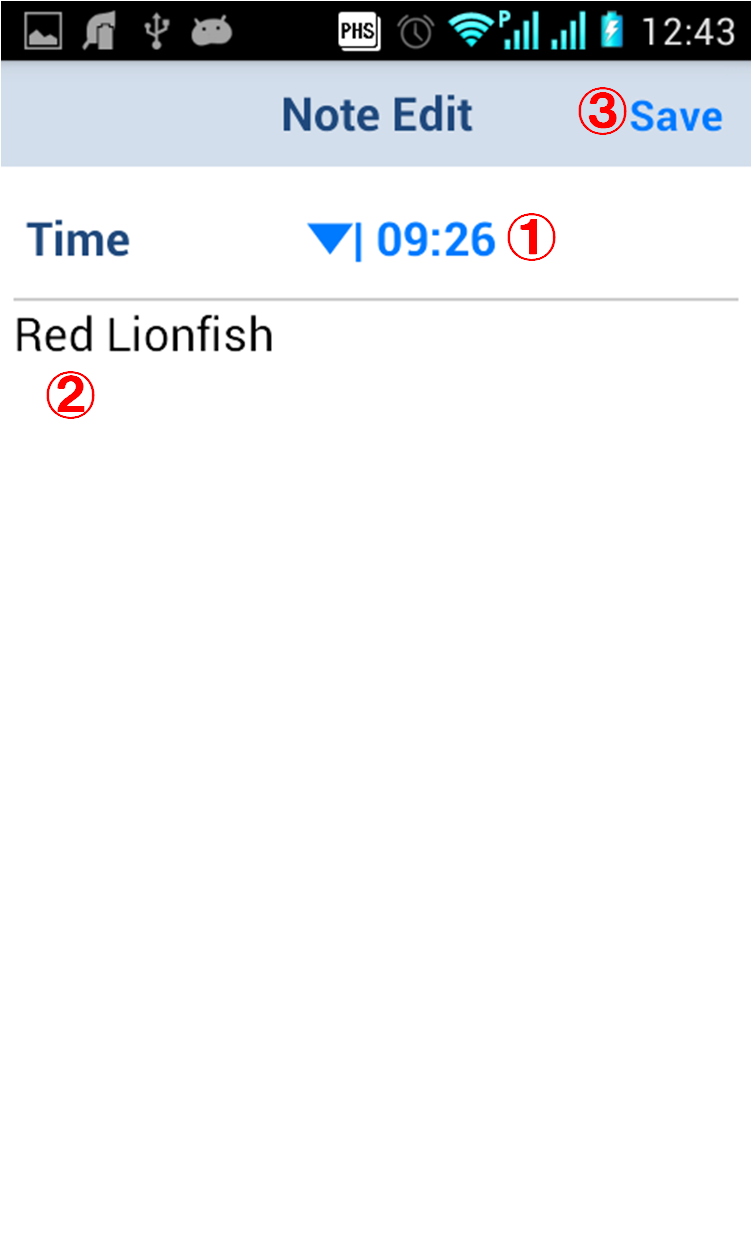 Note Edit Screen