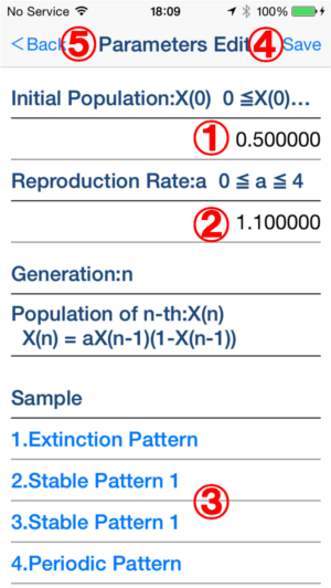 Parameters Edit Screen