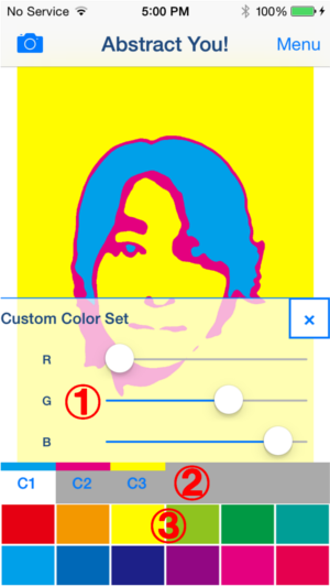 Color Set Edit Tool Box Screen