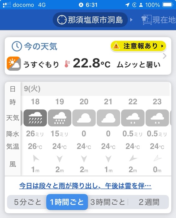 こみらのほうが強い雨か降ったみたい