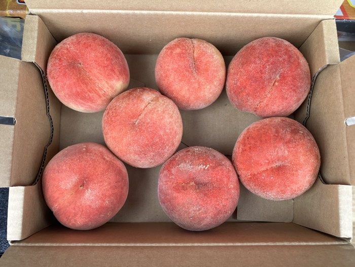 ここは変わらず¥1,000/箱(さくら白桃)